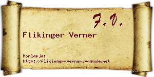 Flikinger Verner névjegykártya
